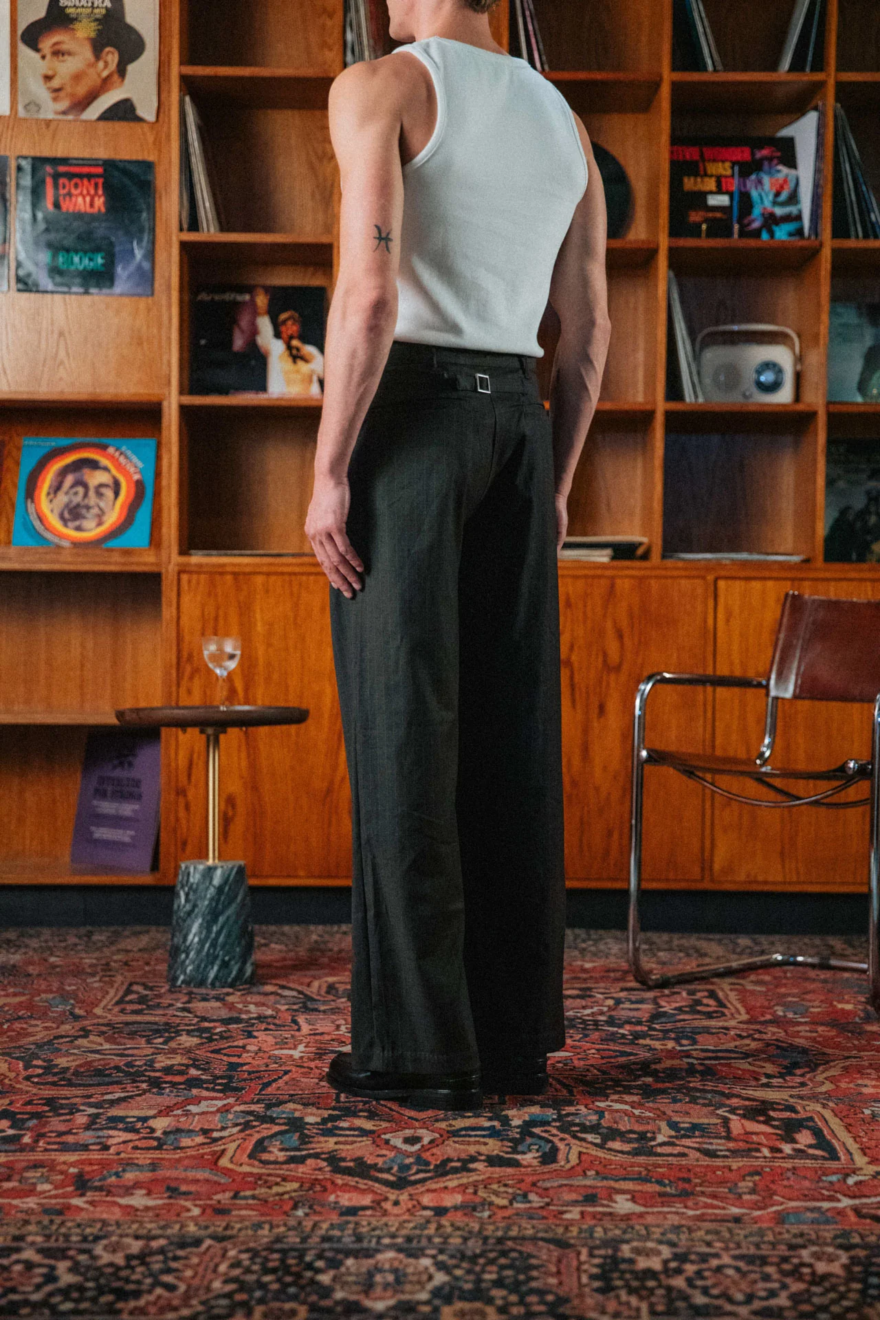 Gerard Pinstripe Trousers, Brown - Image 5