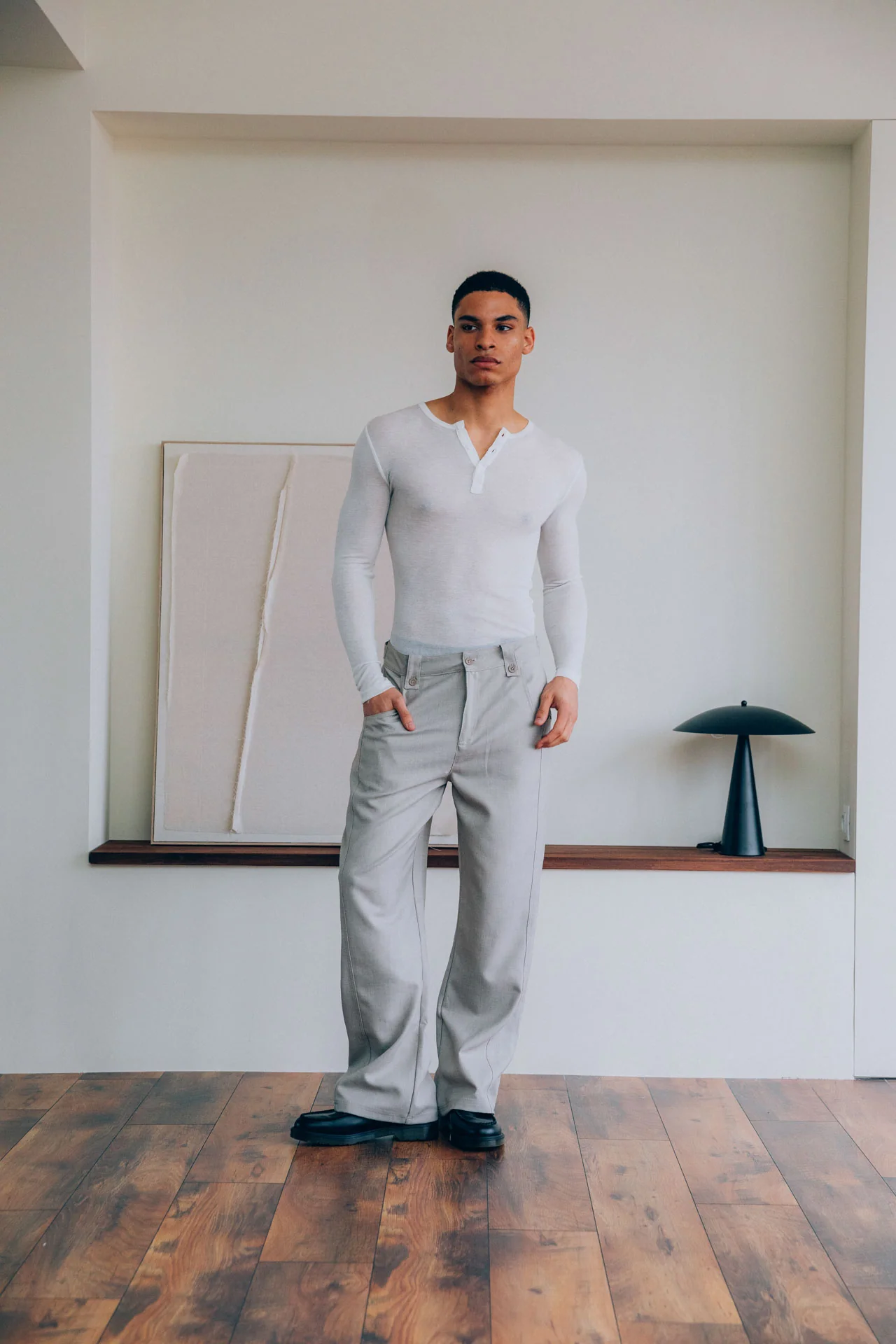 Hugh Tencel Henley, White - Image 6
