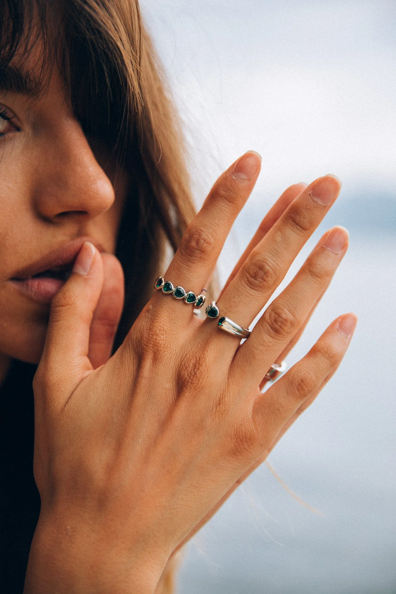 Paris Ring, Green/Silver - Image 3
